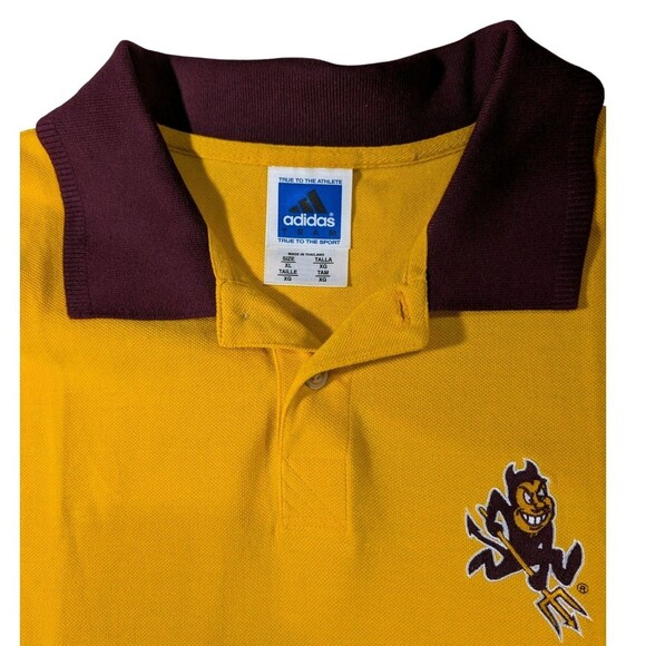 Adidas ASU Fiesta Bowl Reunion Mens XL Gold Maroon Polo Arizona State Sun Devils - Picture 3 of 9